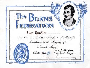 Burns Federation Certificate
