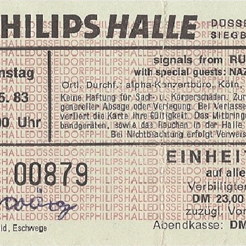 Philipshalle, Düsseldorf, Germany ticket 10.5.83