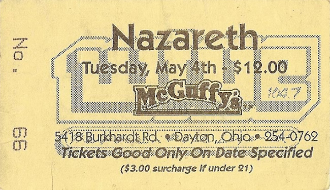 McGuffy's, Dayton OH ticket 4593