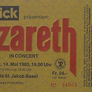 St Jakobshalle, Basel, Switzerland ticket 14.5.83